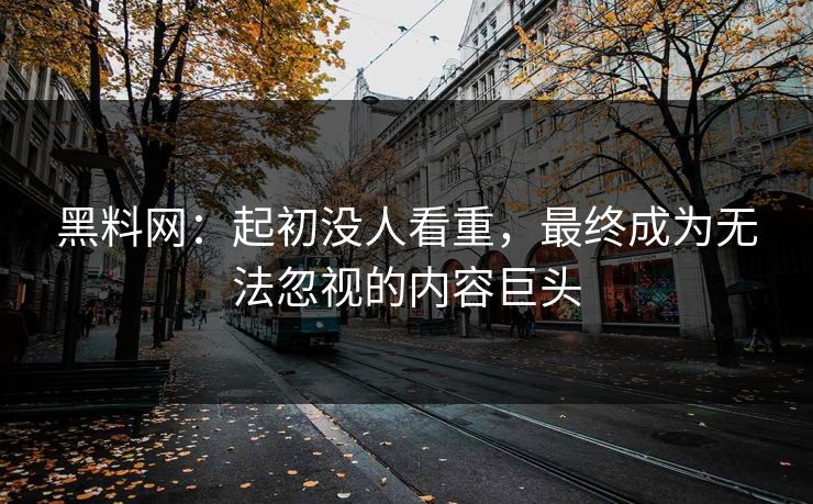 黑料网：起初没人看重，最终成为无法忽视的内容巨头